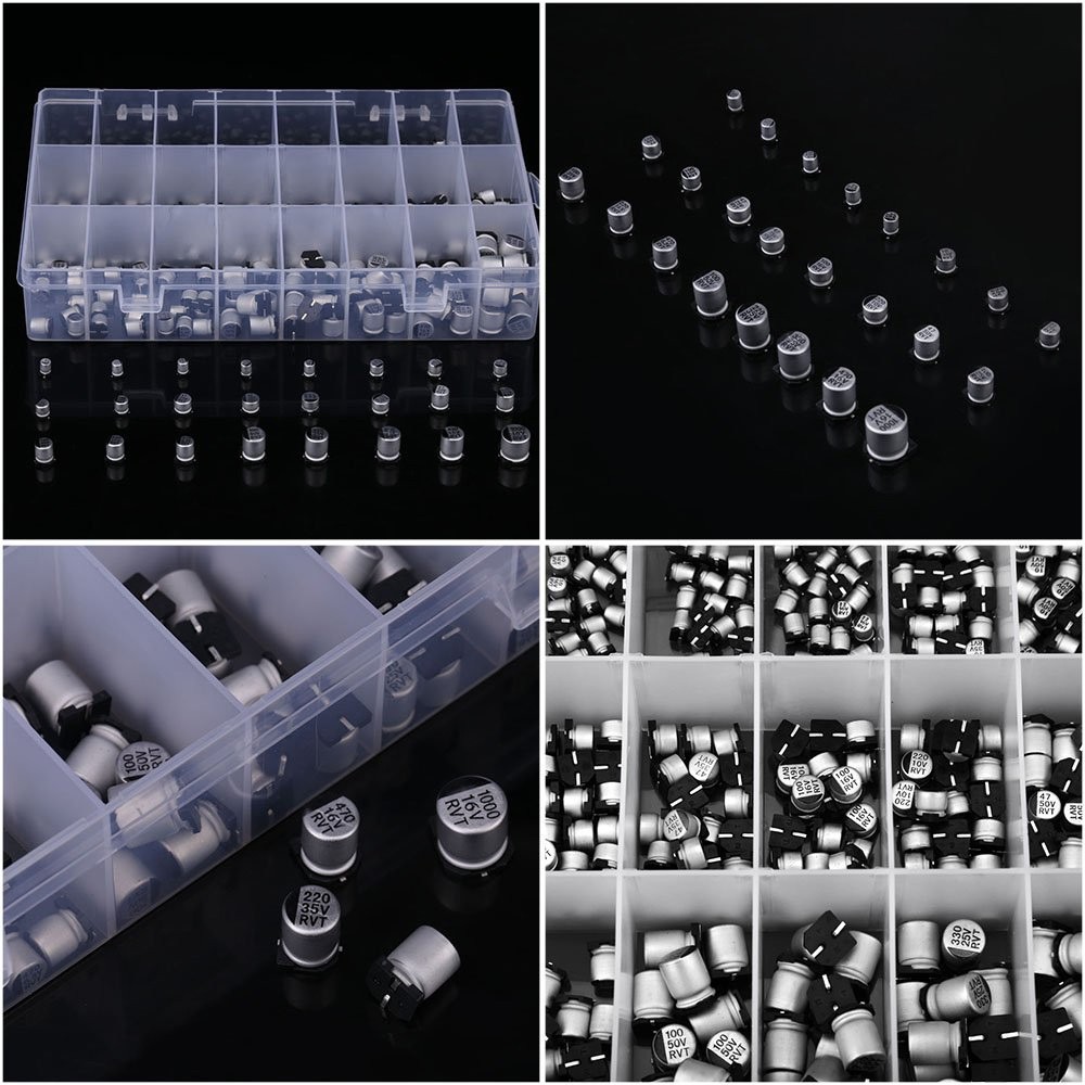 ​​400PCS SMD Al Electrolytic Capacitors 24 Values 1uF-1000uF Boxed​