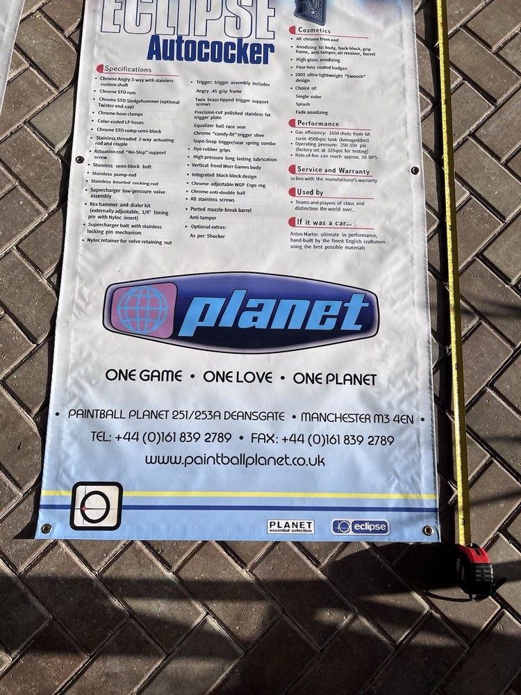 Planet Eclipse / Paintball Planet Autococker Banner - VTG, Mint