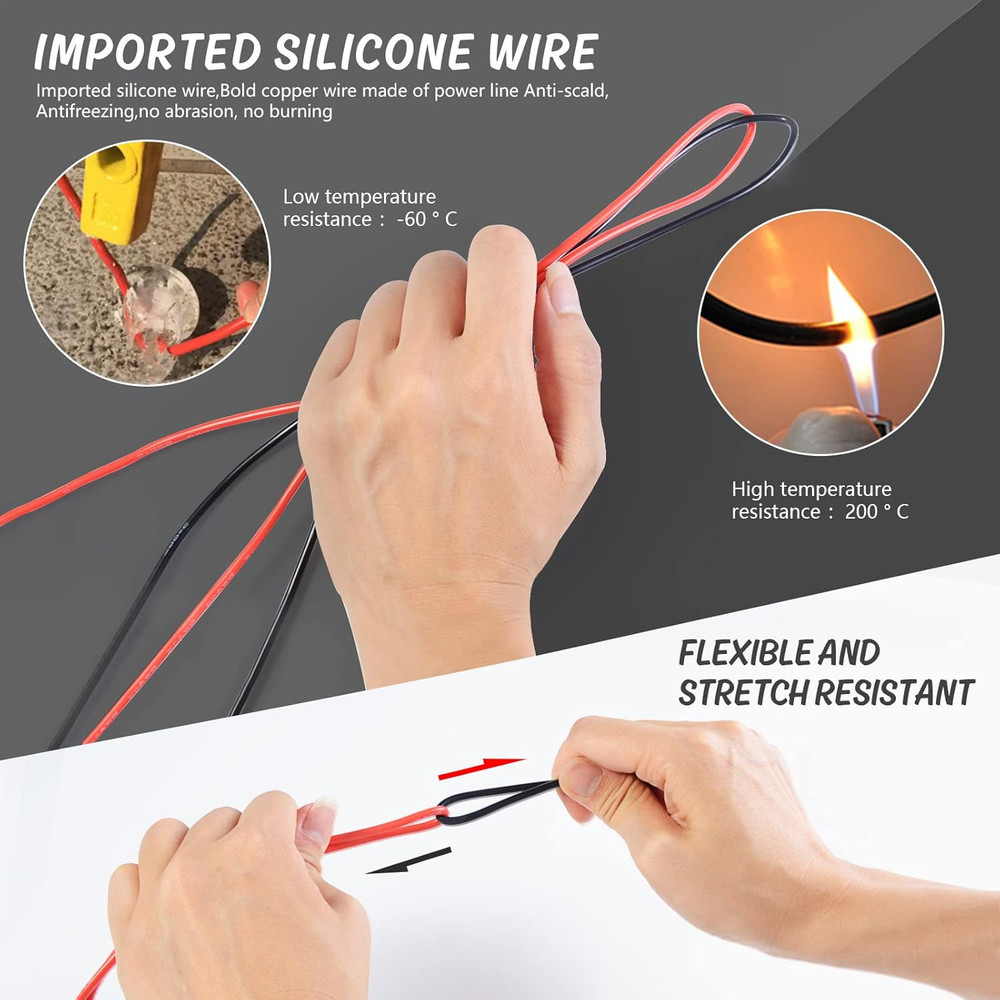 Precision Multimeter Test Leads with Alligator Clips Set