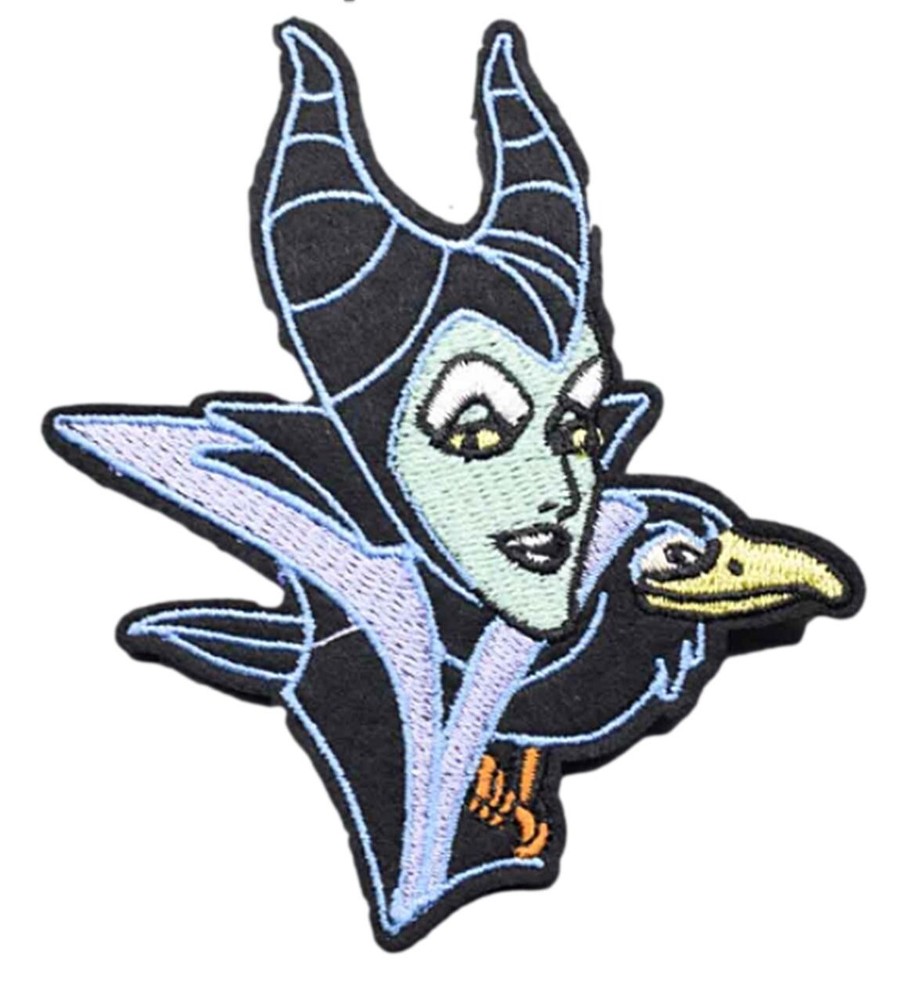 Maleficent Evil Queen Face Embroidered 3.75" Tall Iron on Patch