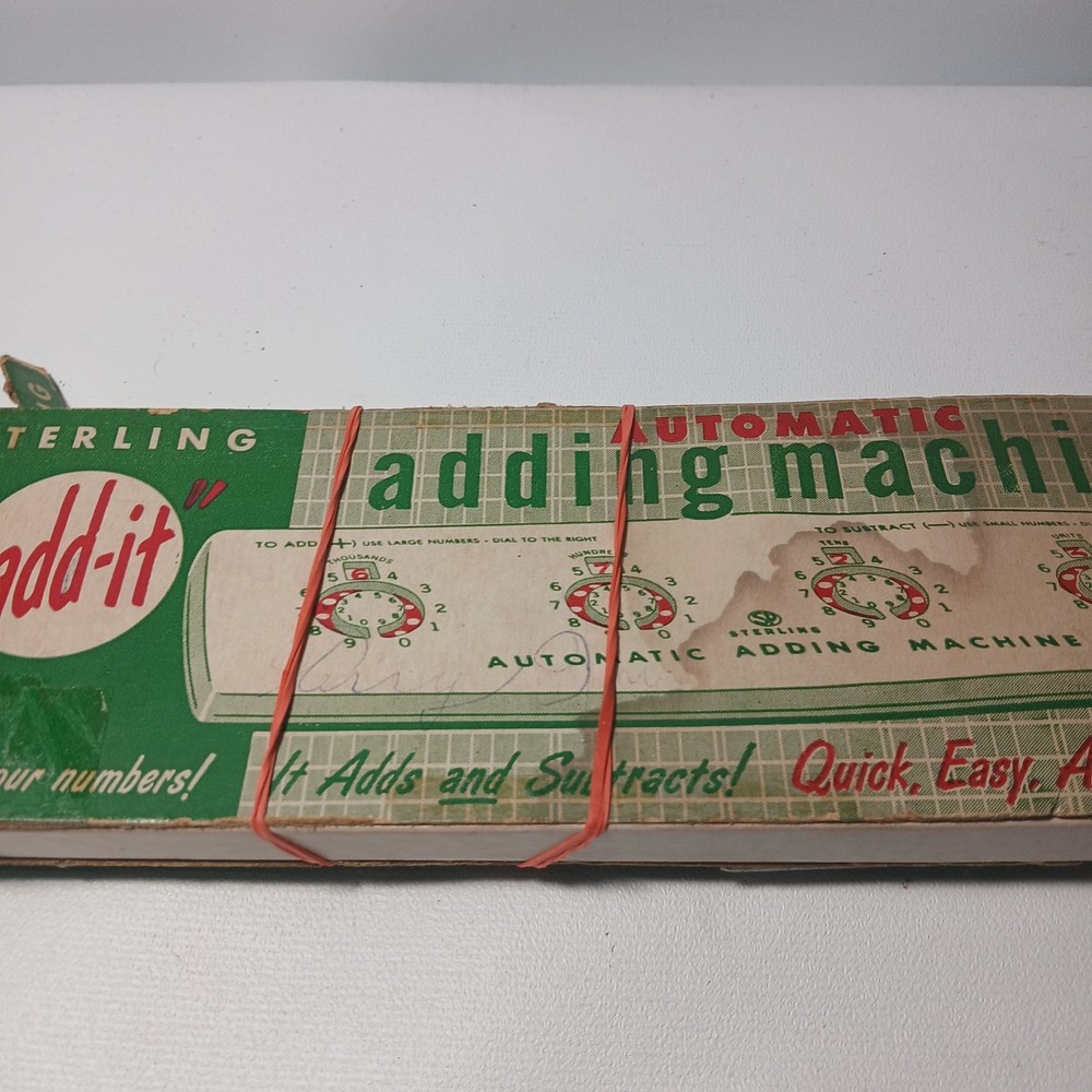 Vintage Sterling Dial-A-Matic Automatic Adding Machine, Original Pick, And Box!!