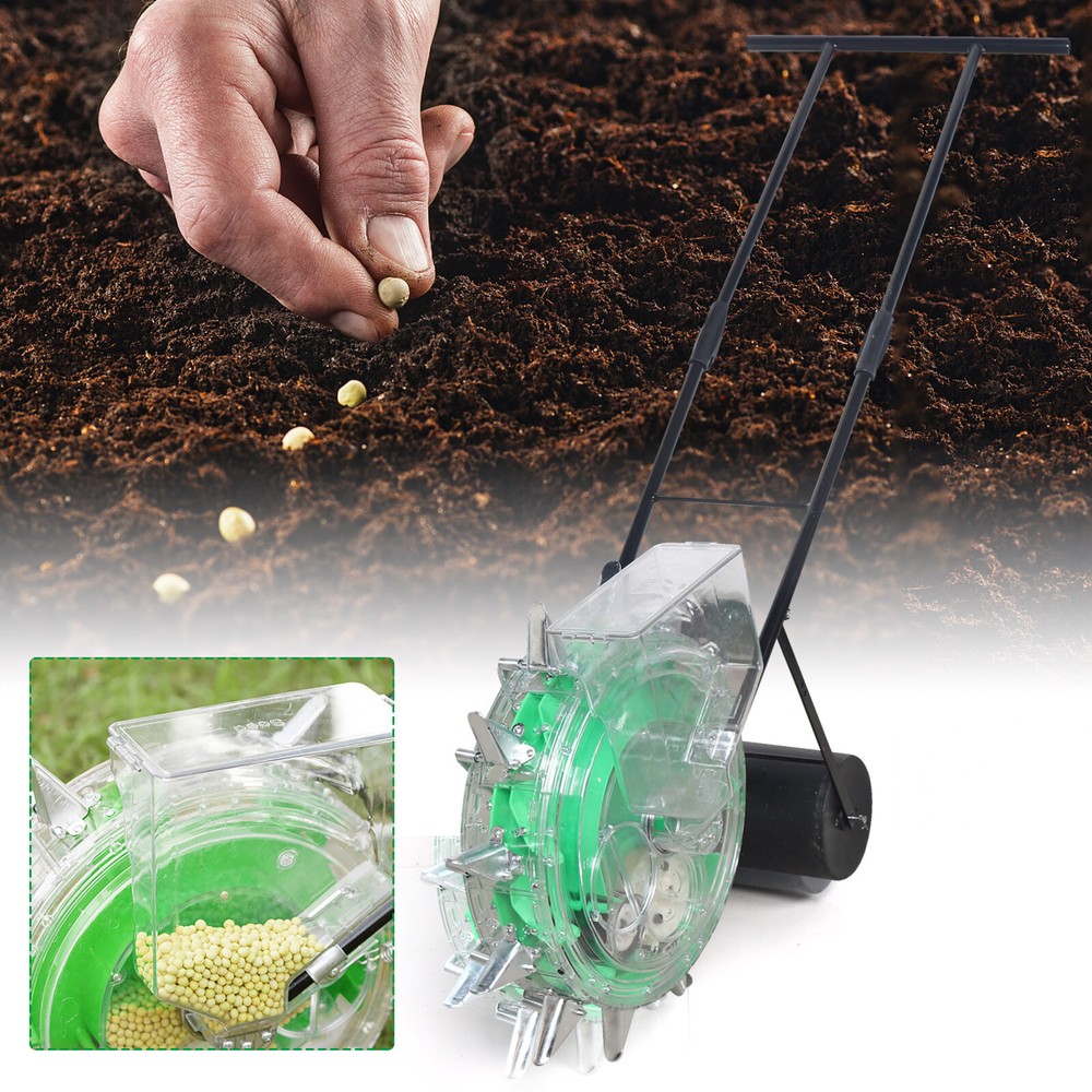 Hand Push Roller Seeder Manual Seeding Machine Soy Corn Carousel Seed Planter