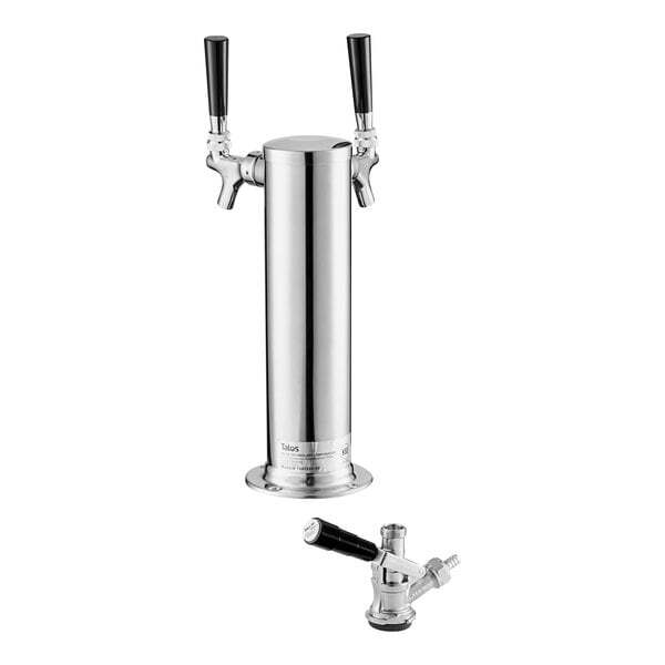 NEW "D" System Beer Keg Coupler and 2-Tap Beer Tower - 3" Column for Kegerators
