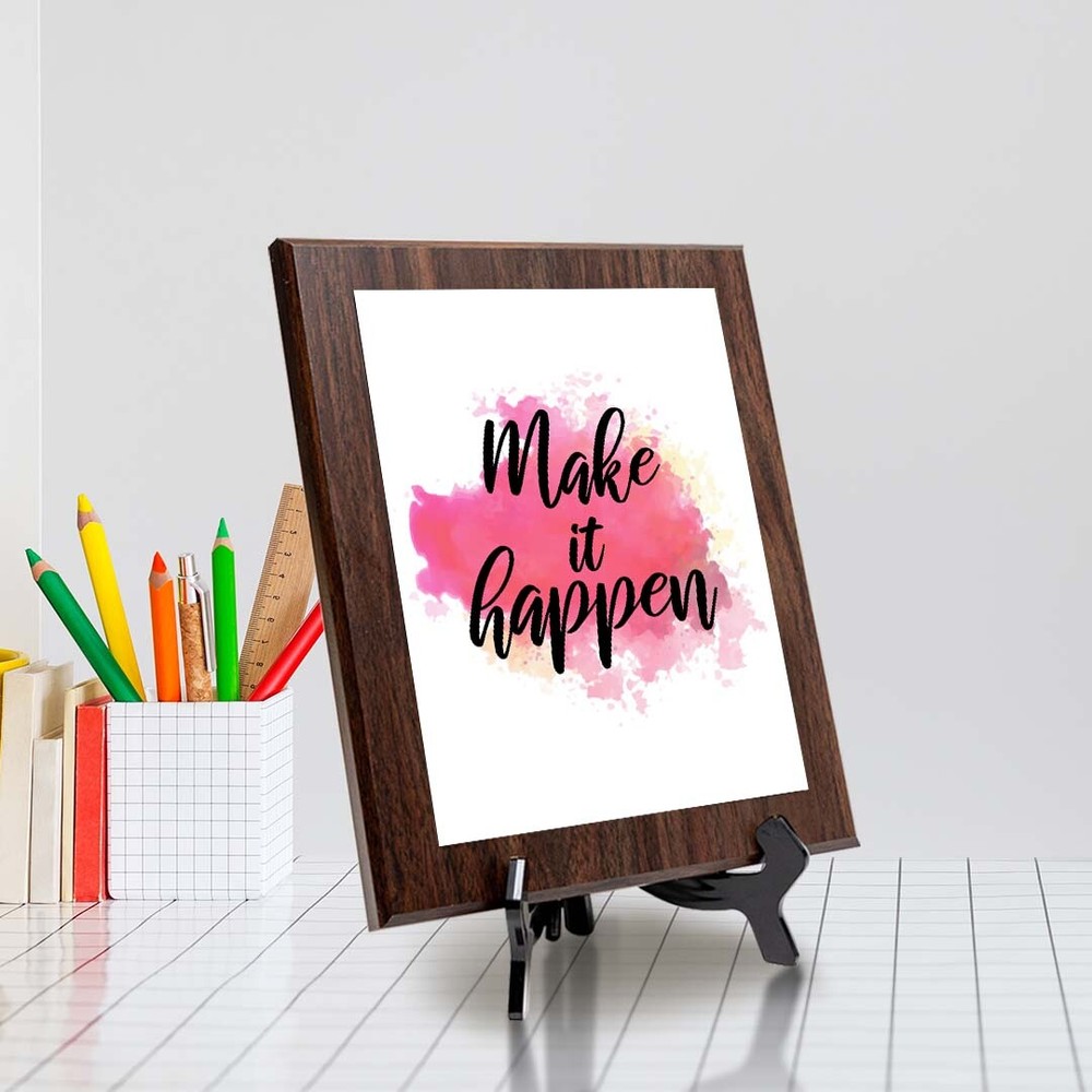 Make It Happen Decorative Wall Plaque (Full Color) | Positive Affirmation