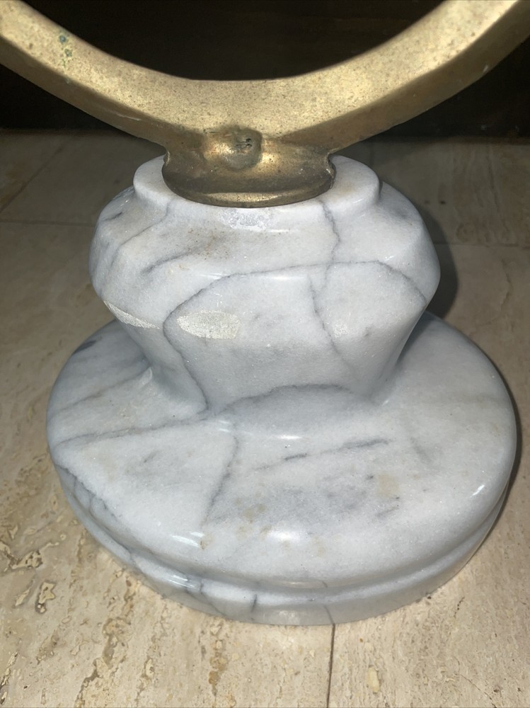 Rare Antique Cast Brass Scale With Stone Base