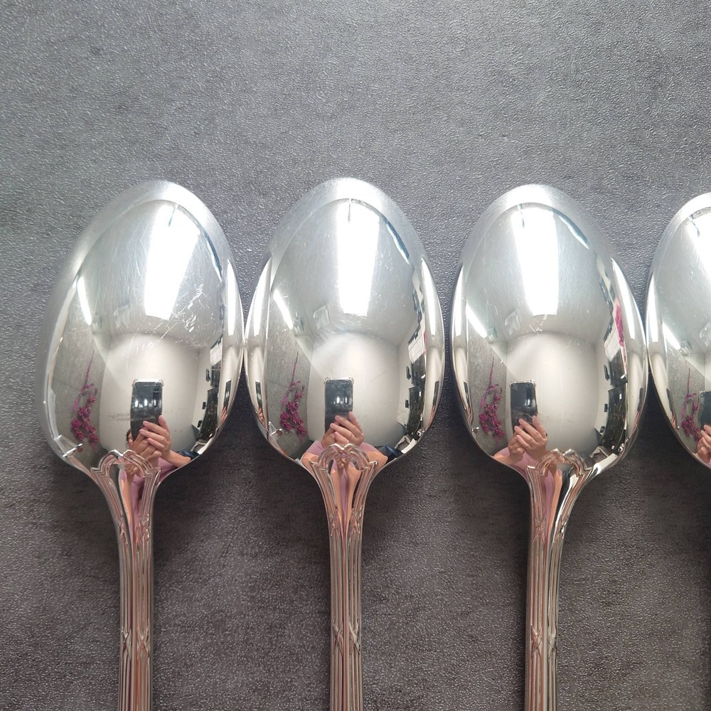 Christofle Rubans Standard Spoon 6pcs Silverplate Flatware Excellent