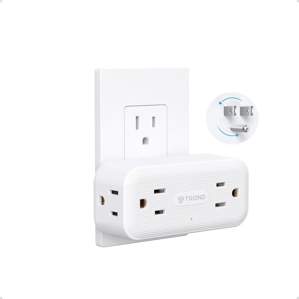 TROND Surge Protector Outlet Extender with 360 No USB, Protector, White