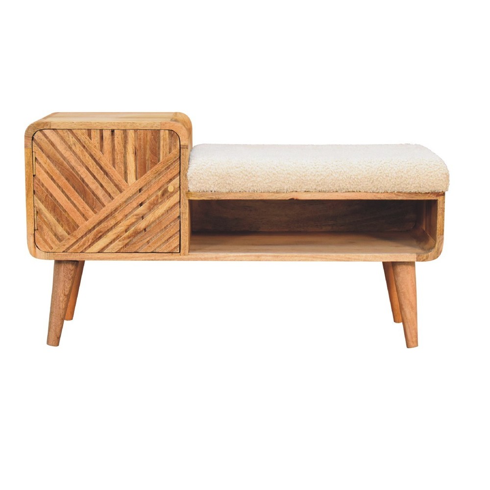 Oak-ish Solid Wood Hallway Bench