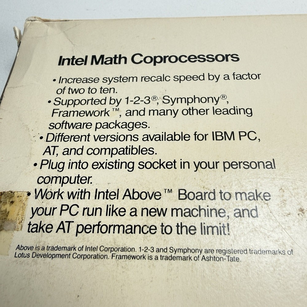 Intel Math Coprocessor For Vintage IBM PC AT And Compatible