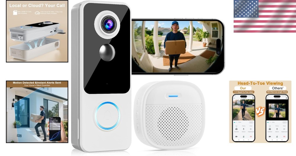 180° Wide View Wireless Doorbell Camera