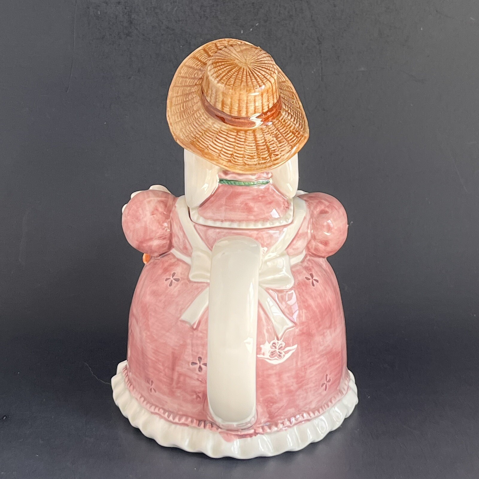 Otagiri Handpainted Ceramic Gardening Bunny Teapot 10” Cottagecore