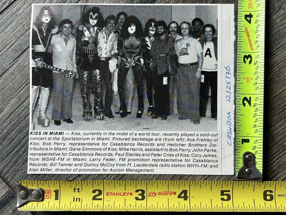 KISS Concert Ad Clipping Rock & Roll Over Tour Hollywood FL 1976 Vintage Aucoin