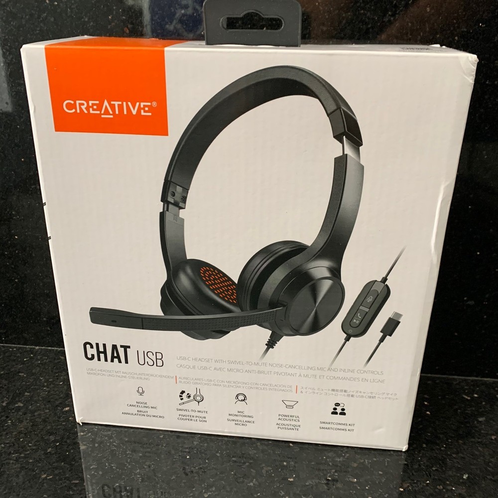 Creative Labs Chat On-Ear USB Headset - EF0980 - NEW