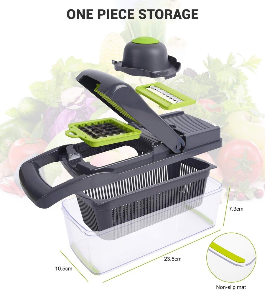 ADOV Vegetable Chopper, 14 in 1 Multi-Function Kitchen Mandoline Slicer, 7 Re...
