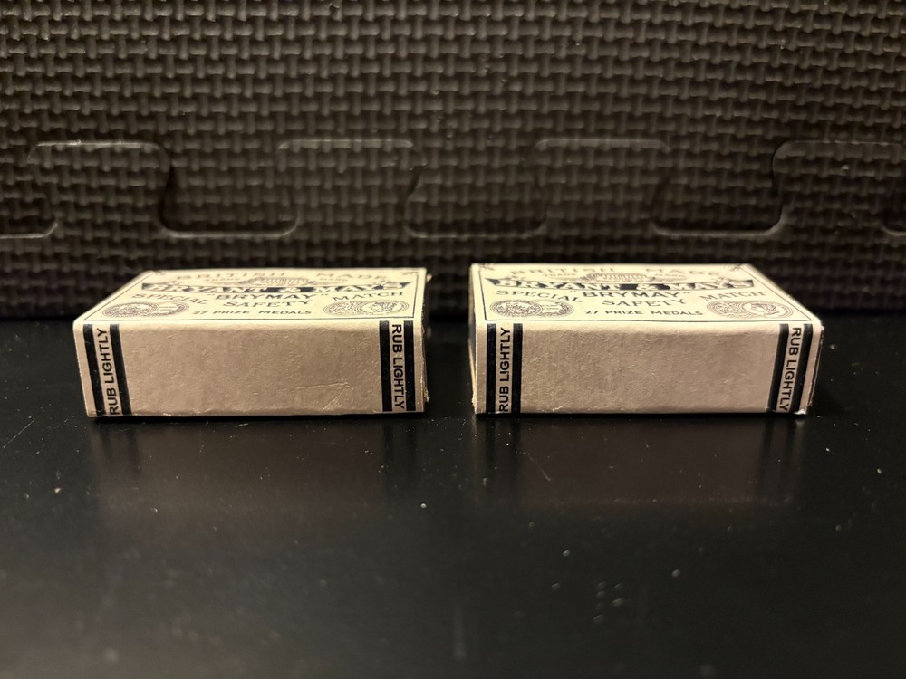 1910 Bryant & May matchbooks - 2 empty custom design display boxes