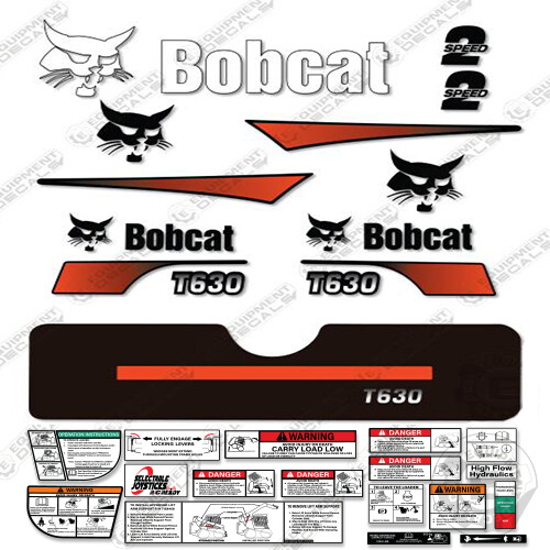 Fits Bobcat T630 Compact Track Loader Decal Kit Skid Steer (Curved Stripes)