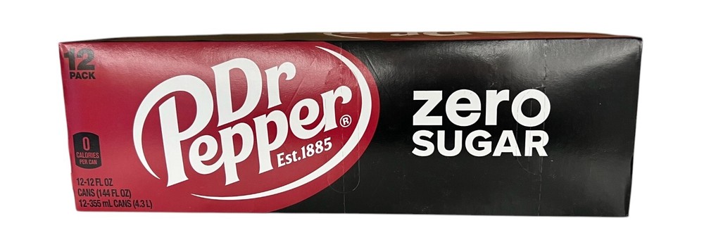Dr Pepper Zero Sugar Soda 12 pack