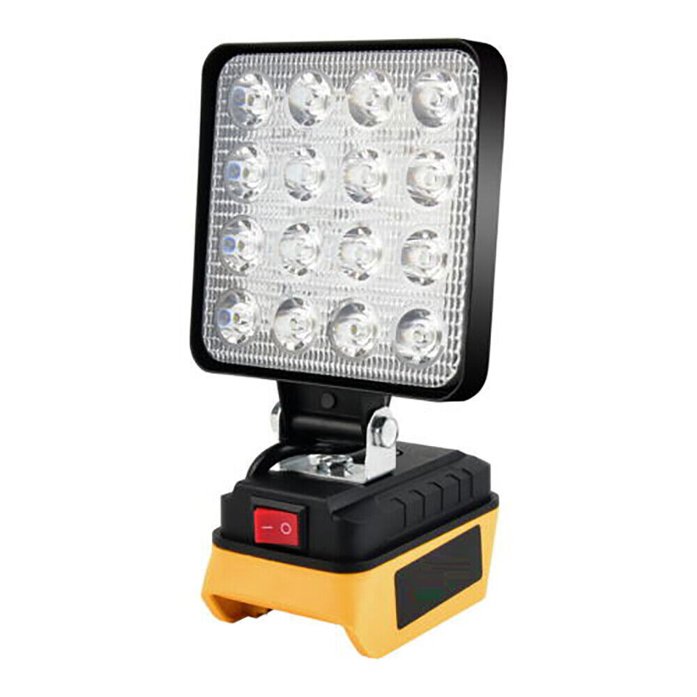 For Dewalt 20V Battery LED Work Light Flood Light Torch 2 USB Workshop Camping
