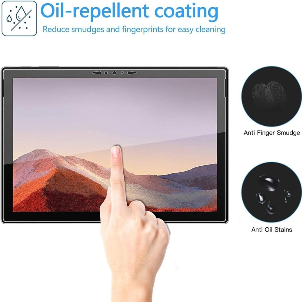 Adeway Microsoft Surface Pro 7 / Pro 7 Plus Screen Protector, Precise cutouts/Te
