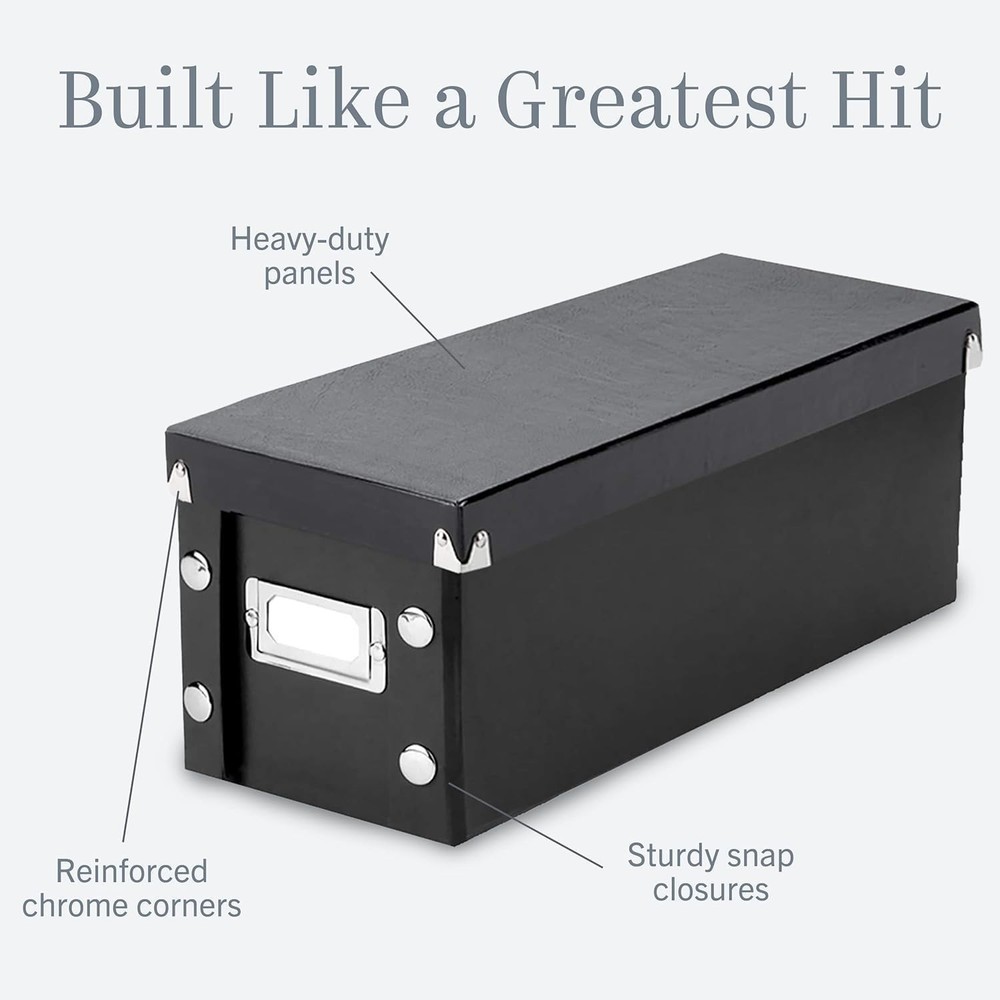 Organize Effortlessly with 2-Pack Stylish CD Storage Boxes - Stores 52 Discs