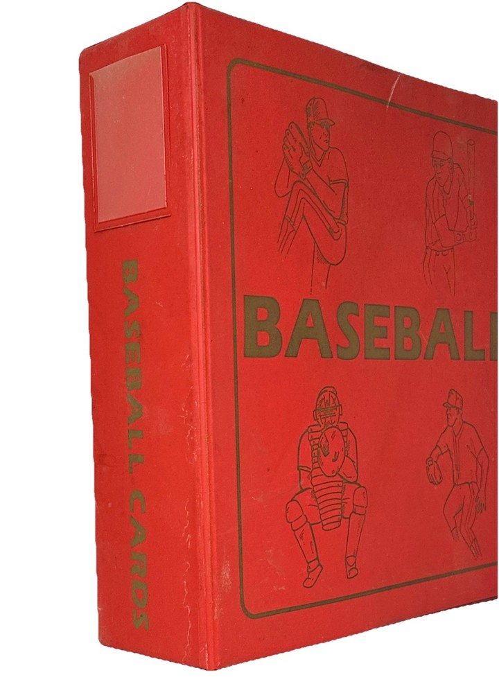 Vintage Red BASEBALL CARD binder Empty 3.5” Spine