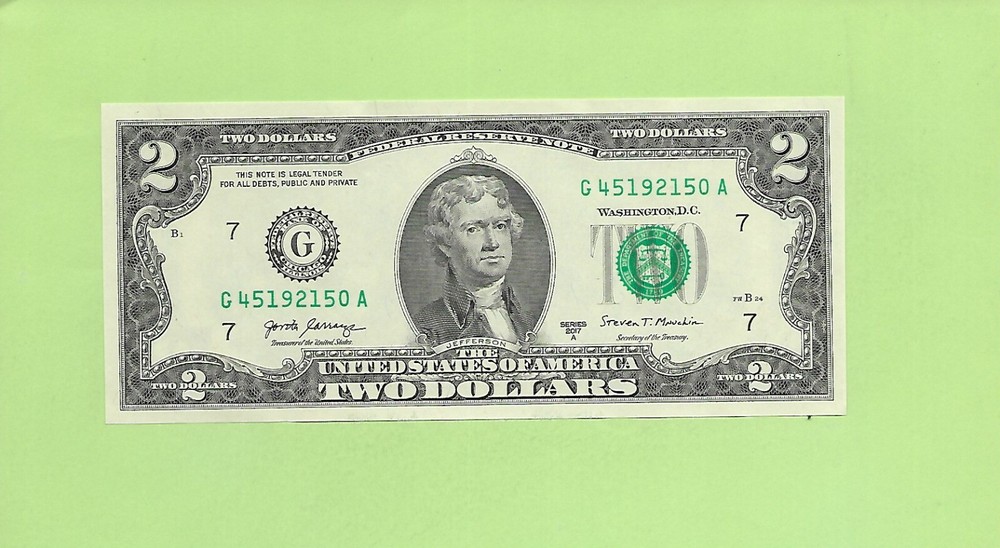 2017A ..UNCIRC $2  G 4519 2150 A .... 2017A $2  G-A      NICE NOTE      FRN