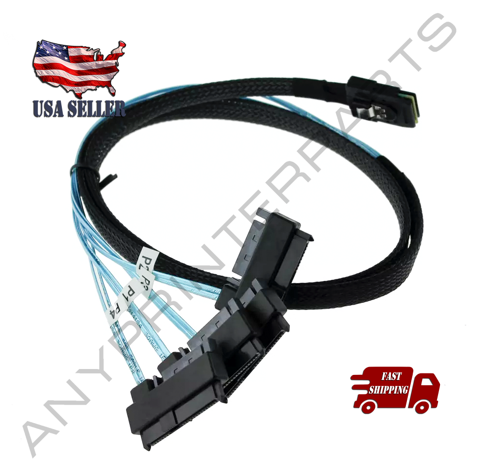 Mini SAS 36P SFF-8087 to 4 SFF-8482 Connectors With SATA Power Cable 0.5 or 1M