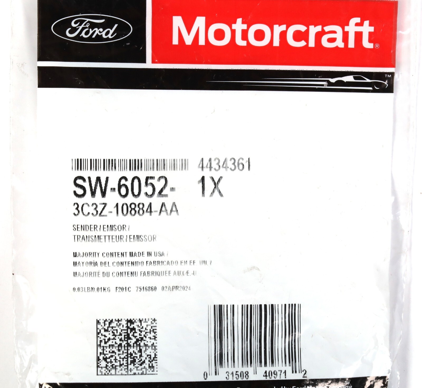 2003-2010 F250 F350 6.0L 6.4L Diesel Coolant/Oil Temp Sensor OEM Ford Motorcraft