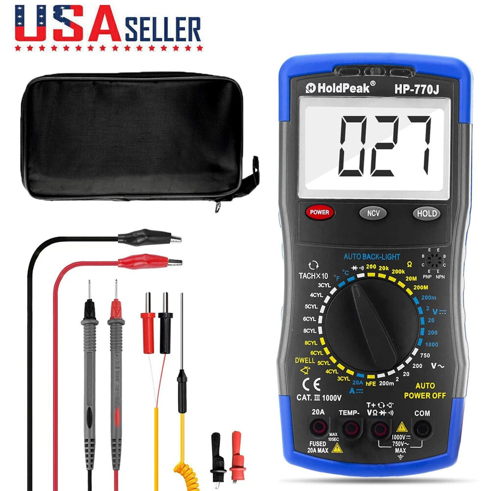 Automotive Multimeter Engine Analyzer Tacho Dwell Meter 50~10000 RPM 4/5/6/8CYL