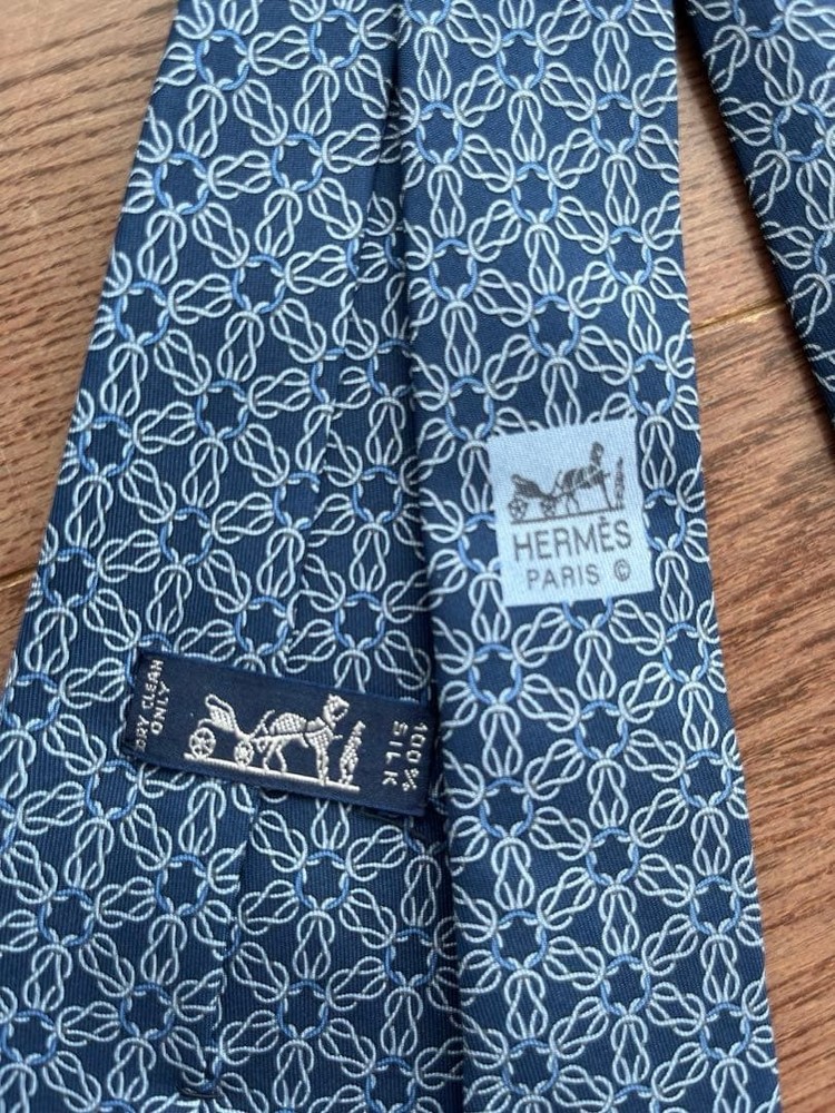 Hermes Tie Blue