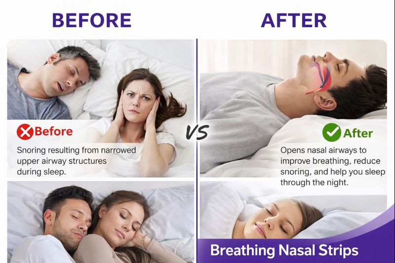 2 Pack NASAL STRIPS Breathe Nose Better Reduce Snoring Right Sleep