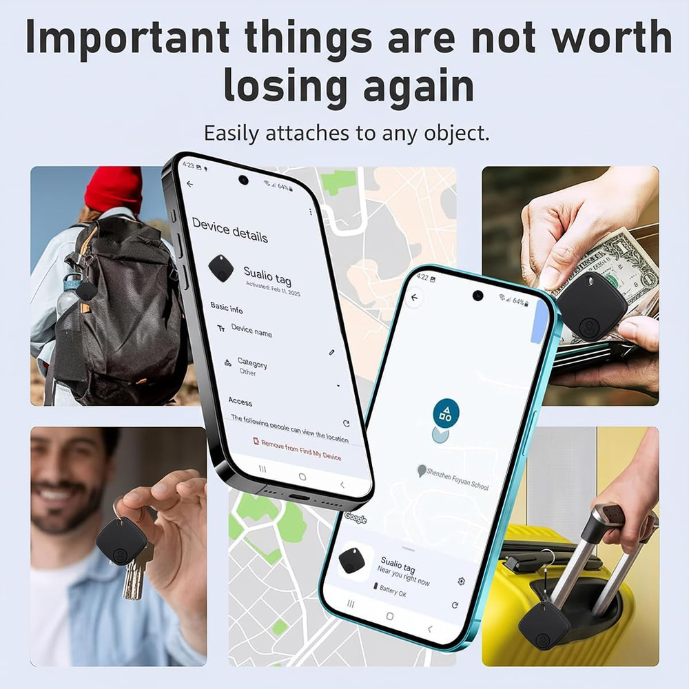 Air Tracker -4 Pack, 2026 New Bluetooth Tracker Tags, Android Tracker Tags Work