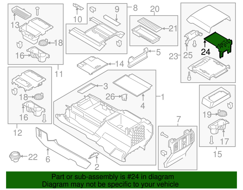 Genuine Ford Console Hinge GL3Z1504604A