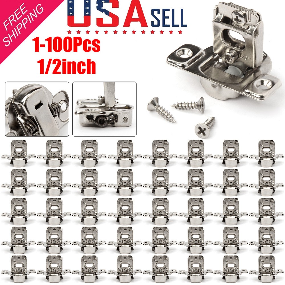 Cabinet Hinges 1/2" Overlay Soft Close Face Frame 105° Compact Hardware Lot