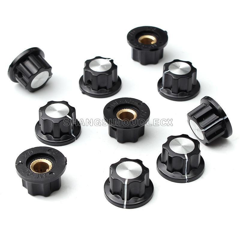 10PCS Adjustable 16mm Top 6mm Shaft Insert Turn Dia Potentiometer Rotary Knobs