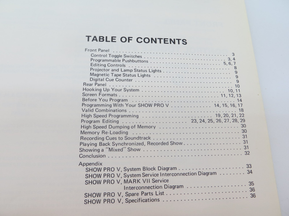 ShowPro V Version B Multi-Image AV Computer Operator's Manual vintage reference