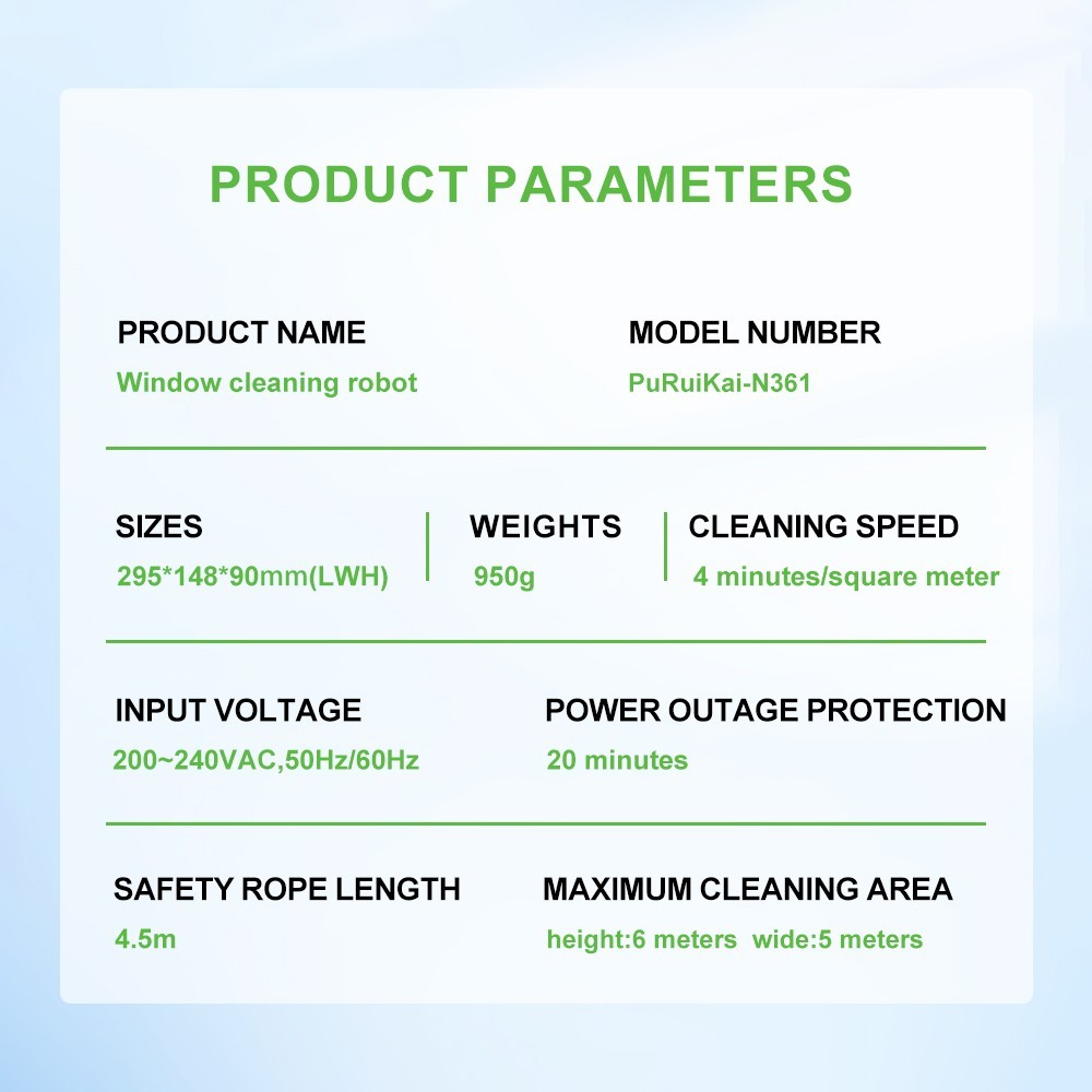 Smart Window Cleaning Robot, Remote Control Glass Cleaner, One-Button Operation