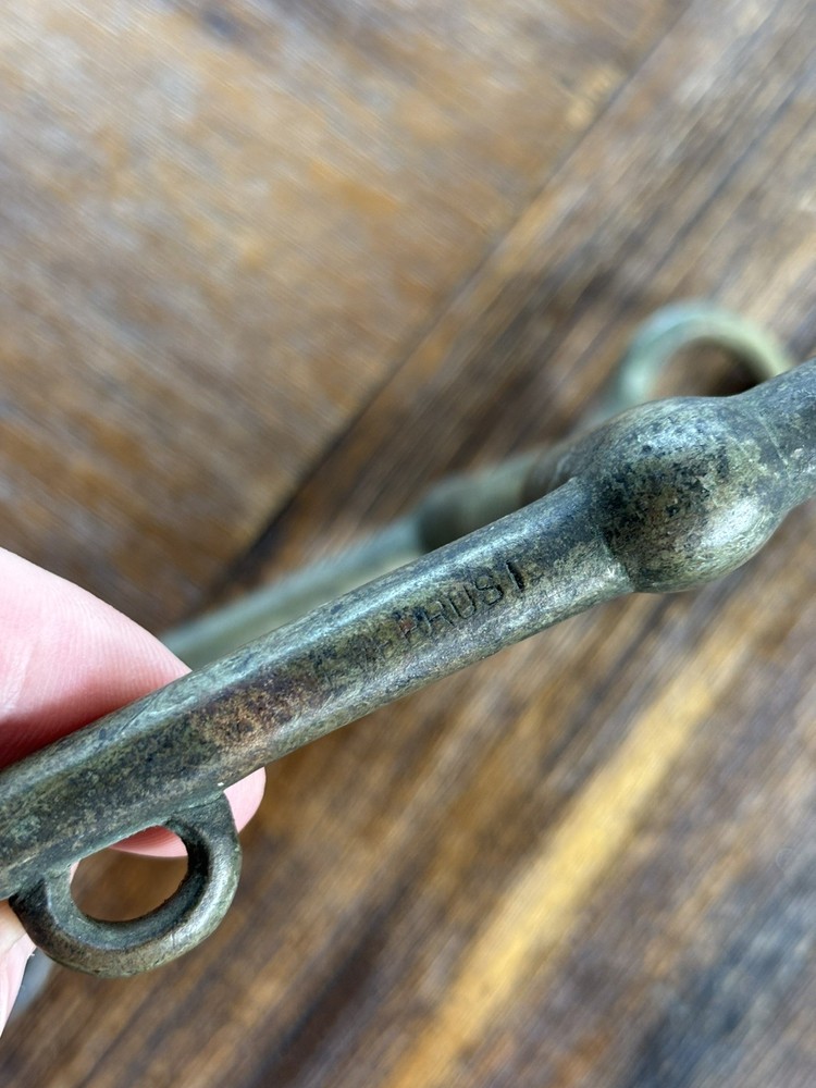 Vintage Horse Bit Solid Brass Stamped Never Rust *Pre-Owned