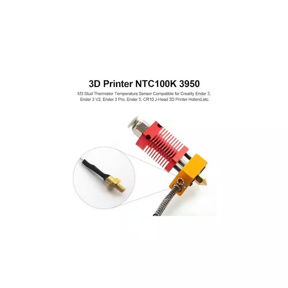 Ender 3 M3 Stud Thermistor NTC 100K 3950 Temperature Sensor for 3D Printer Hoten