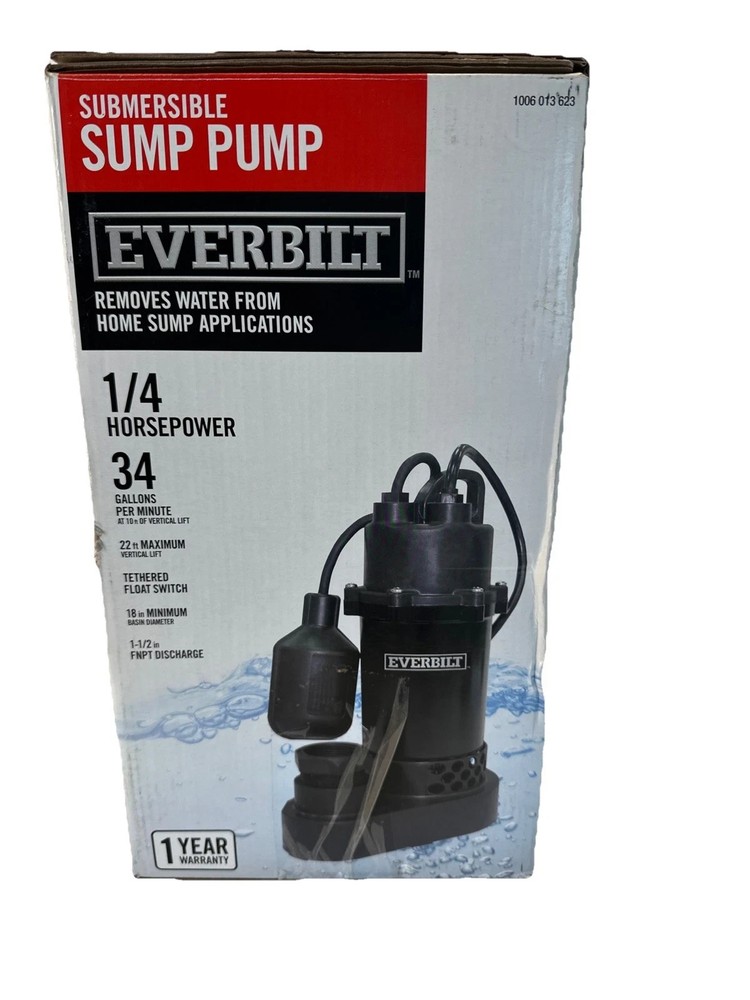 Everbilt 1/4 HP Aluminum Sump Pump Tether Float Switch HDSP25W