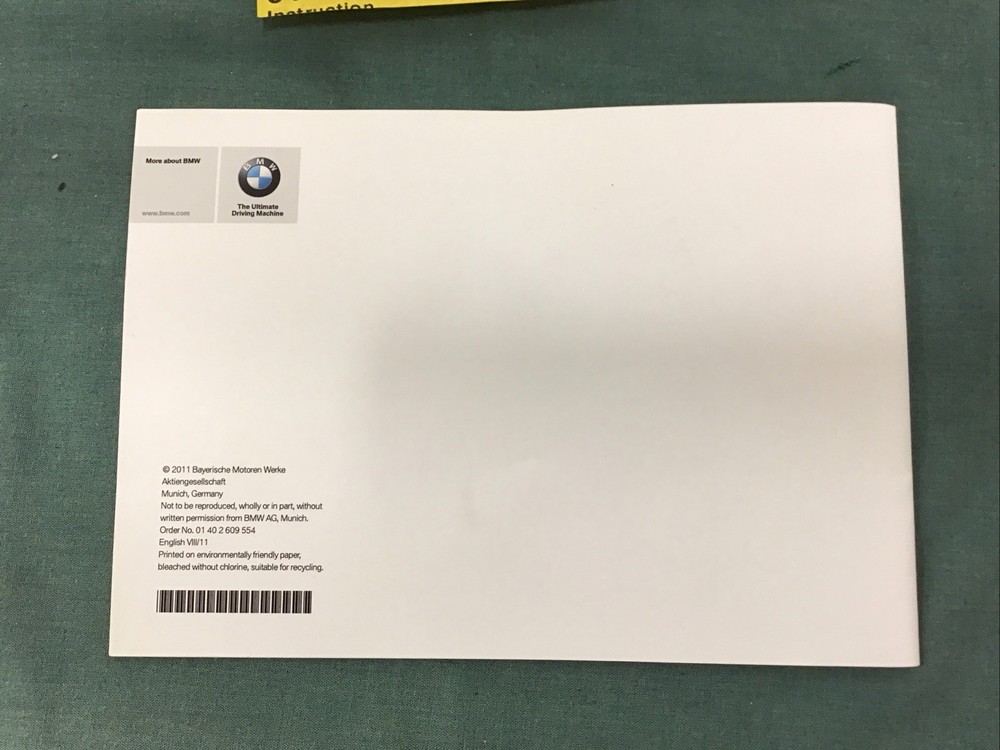 BMW 7 Series Quick Reference Booklet #01402609554