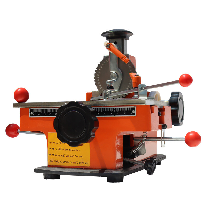 4mm Semi-automatic Nameplate Marking Machine Engraving Embossing w/ Work Fixture