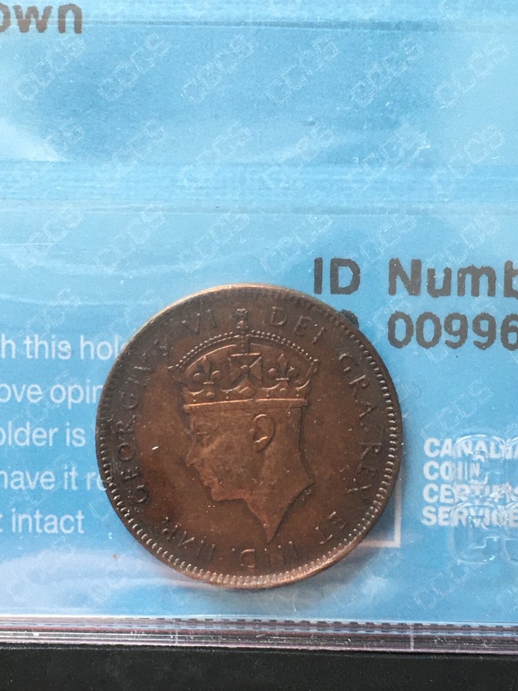 1947c CCCS Graded, Newfoundland Small One Cent, **MS-60**