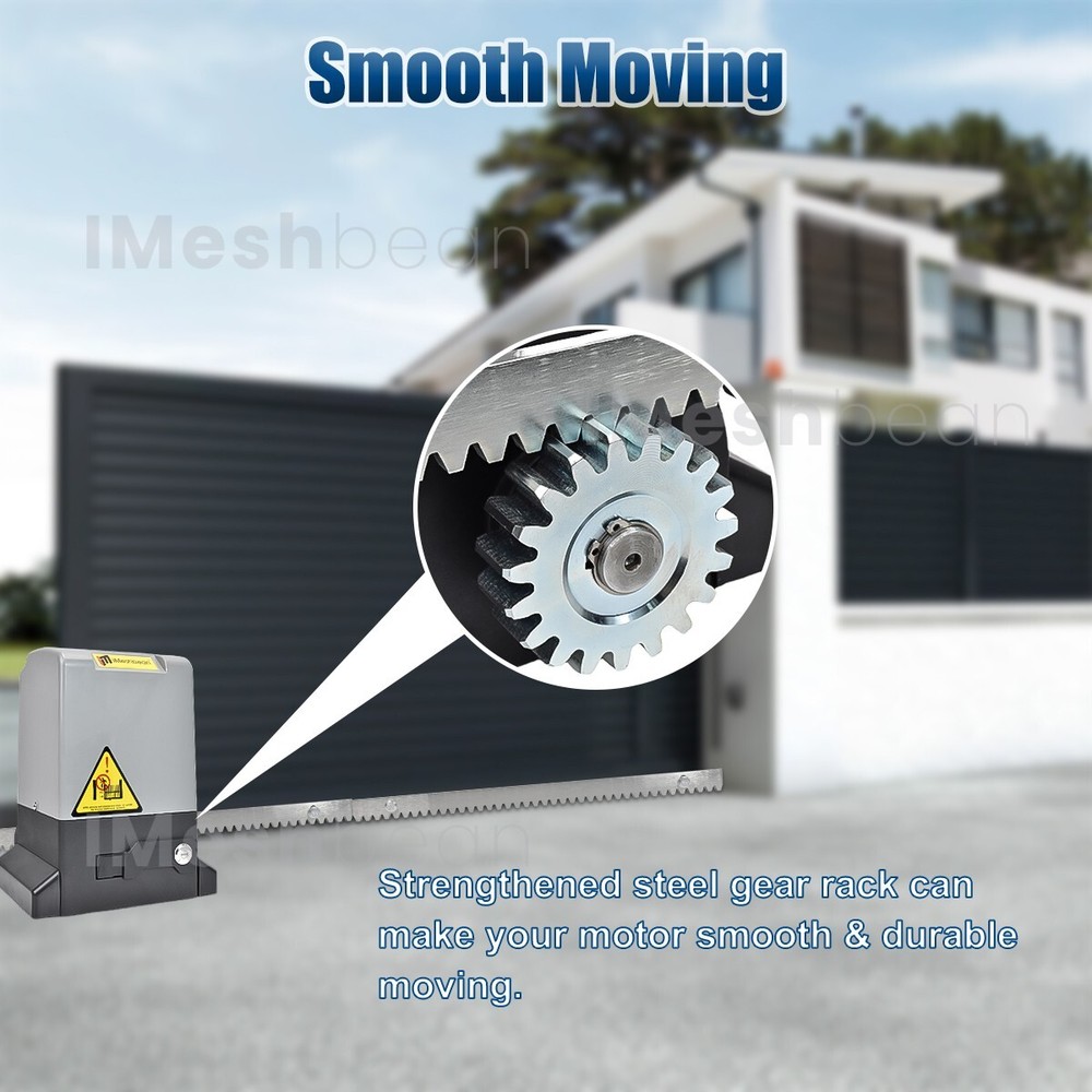 370W 2000LBS Automatic Sliding Gate Opener Rack Driven APP+Keypad+6 Remote Contr