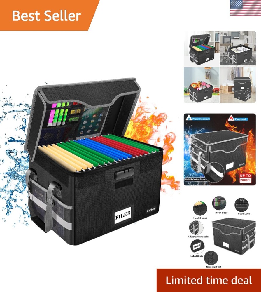 Waterproof and Dustproof Fiile Box with Lock - Collapsible Storage Solution