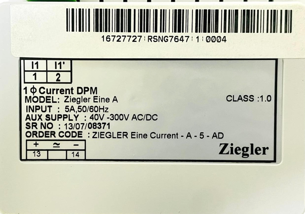 ZIEGLER EINE A Digital Panel Meter P656405AZEG