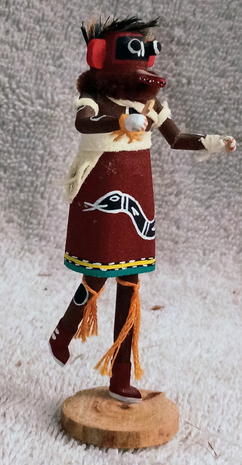 Two Miniature Hopi Kachinas Crow Mother And Bear Kachina Signed A.E. Lewis