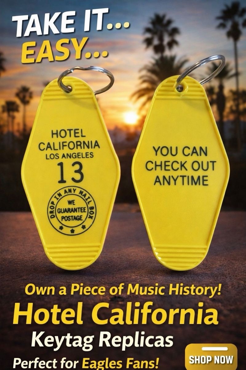 Hotel California inspired keytag
