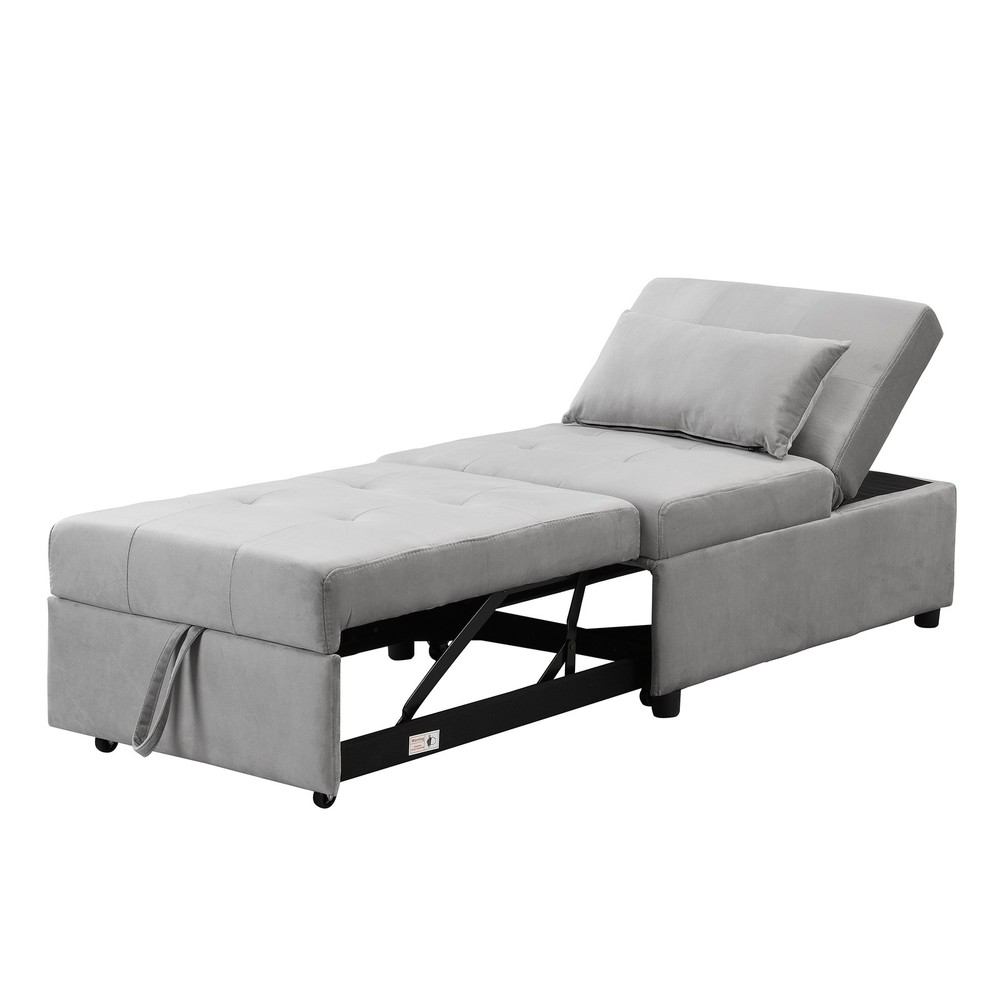 Folding Ottoman Sofa Bed Gray|Grey