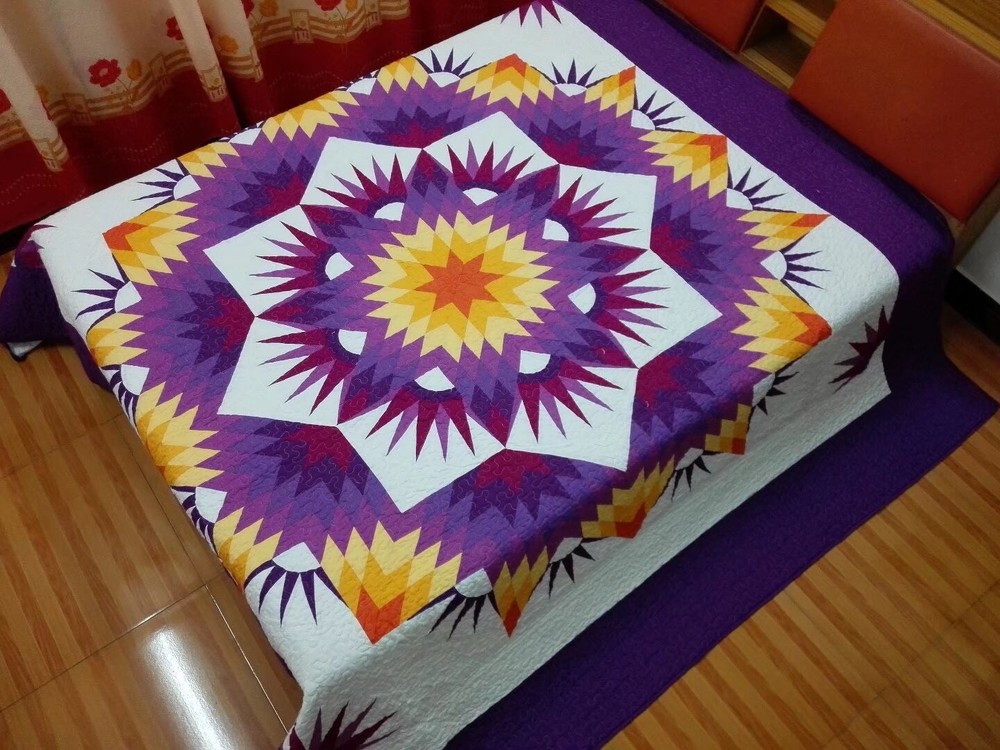 King size  machine pieced and quilted  Patchwork quilt#112